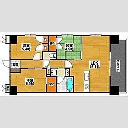 リビオ堺ステーションシティ 3LDKの間取図画像