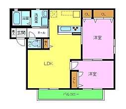 メゾン浜寺昭和町 2LDKの間取図画像