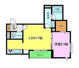 シャーメゾン宏仁 1LDKの間取図画像