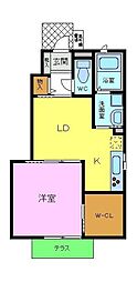 コテドゥフラーブ 1DKの間取図画像