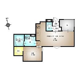 堺市東区日置荘西町3丁アパート 1LDKの間取図画像