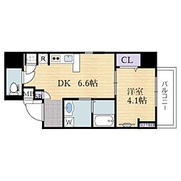 エヌエムスワサントディス ワンルームの間取図画像