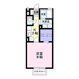 グリーンハイツ西之町 1Kの間取図画像