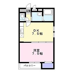 フジパレス山之内 1LDKの間取図画像