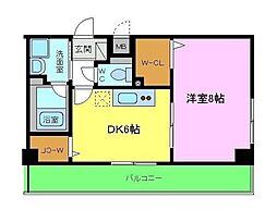 リヴェール鳳 1DKの間取図画像
