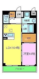 サンフォレスト成和 1LDKの間取図画像