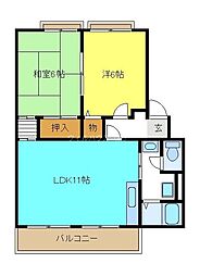ガーデンコート 2LDKの間取図画像