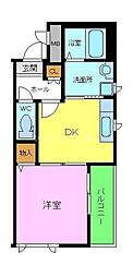 オーガスタスクウェア 1DKの間取図画像