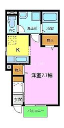 リビングコートなかもず 1Kの間取図画像