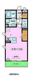 アネスティー ワンルームの間取図画像