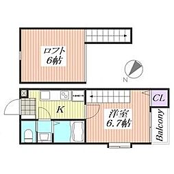 ＵＥＤＡ　ＰＡＬＡＣＥ 2階1Kの間取り