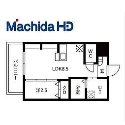 ジーイーオンズ 3階1LDKの間取り