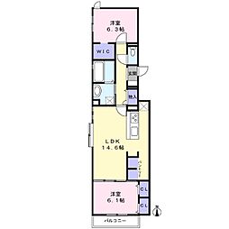 Ｇｒａｎ　Ｖｉｅｖｌｅ北花田 2階2LDKの間取り