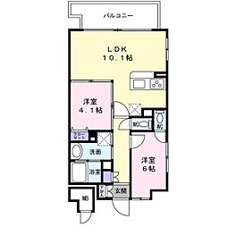 Ｓｏｐｈｉａ　ｃｏｕｒｔ宿院 8階2LDKの間取り