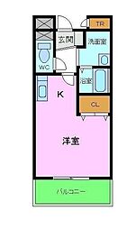 リーヴァ　神石 3階ワンルームの間取り