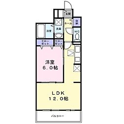 ヒカルサ堺市大野芝 3階1LDKの間取り