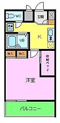 レオパレスＲＥＺＯＮ中百舌鳥 8階1Kの間取り