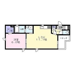 ＳＵＮＤＥＫ 3階1LDKの間取り