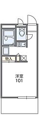 レオパレス中百舌鳥 1階1Kの間取り