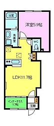 Ｇｒａｎｄｅｕｒ　Ｍｉｈａｒａ 1階1LDKの間取り