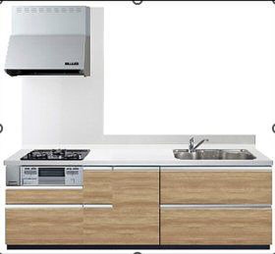 【イメージ画像】調理がはかどるシステムキッチン。作業スペースも広いのでスムーズに料理ができます！