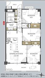 ライオンズマンション津田沼鷺沼台 3LDKの間取図画像