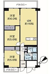 ソレイユ鷹の台C 3LDKの間取図画像