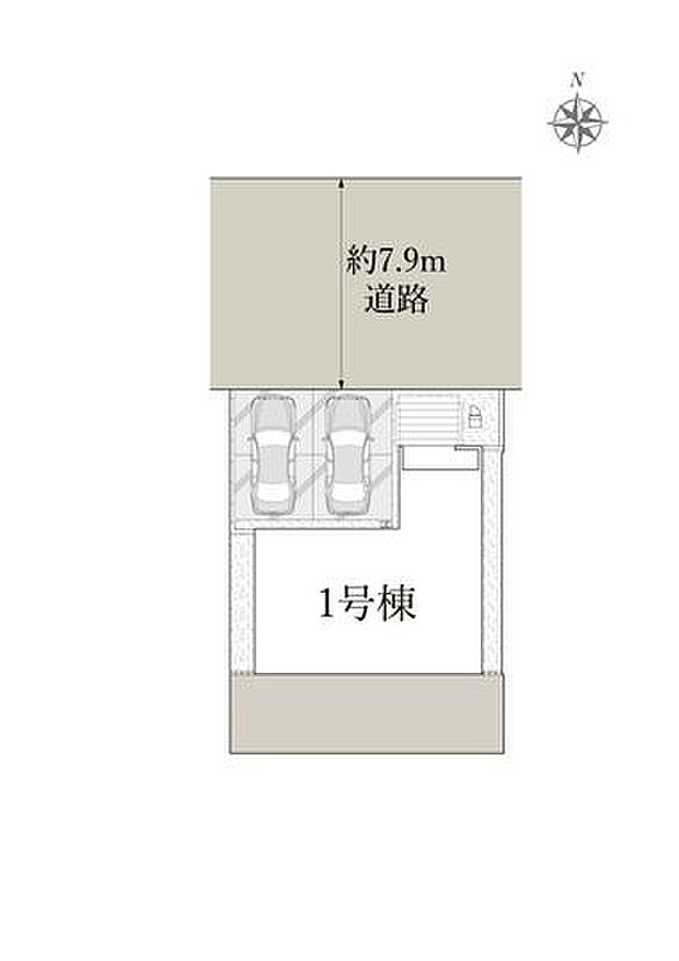 前面道路の幅員が広く、駐車場は並列2台駐車可能です♪