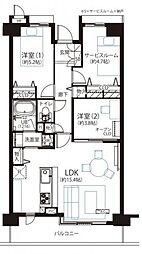 マークミュー横濱シティフロント 2SLDKの間取図画像