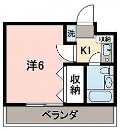 クリオ大口壱番館 1Kの間取図画像