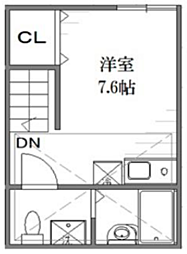 西武新宿線 沼袋駅 徒歩7分の賃貸アパート 2階ワンルームの間取り