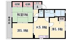 フォーレス塩屋 3DKの間取図画像