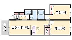 ガーラ・ガーデンズ 2LDKの間取図画像