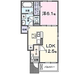 ヒカルサ稲美天満I 1階1LDKの間取り