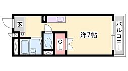 サンフレッチェ南条B棟 1Kの間取図画像