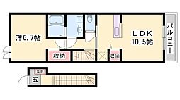 サンツインズA 1LDKの間取図画像
