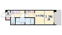 アルティザ姫路 1DKの間取図画像