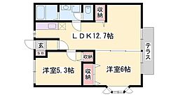 メゾン・シャングリラ 2LDKの間取図画像