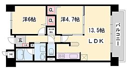 ラフィネ・K 2LDKの間取図画像