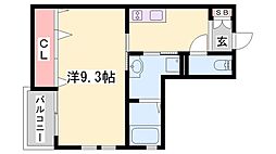 Br東延末 1Kの間取図画像