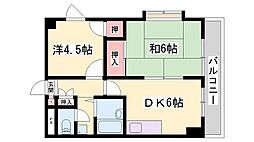 第14サンライズイトウ 2DKの間取図画像