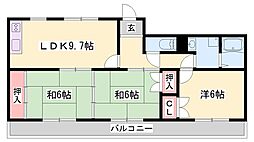 ハイツバルビゾン岡田 3LDKの間取図画像