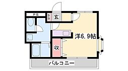 フラッツネオシティ 1Kの間取図画像