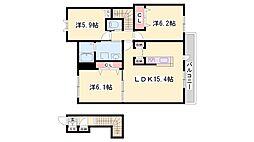 ルパルク 3LDKの間取図画像