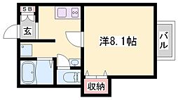 エトランス小松町A 1Kの間取図画像