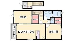 ヴァンベール城西1 2LDKの間取図画像