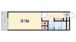 レオパレスアーバンフラッツK 1Kの間取図画像