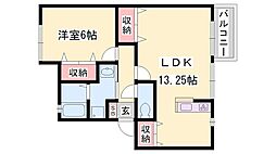 メゾンドソレイユ 1LDKの間取図画像