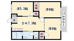 ニューシティー勢田 3DKの間取図画像