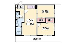 BLOOM花見田2 2LDKの間取図画像